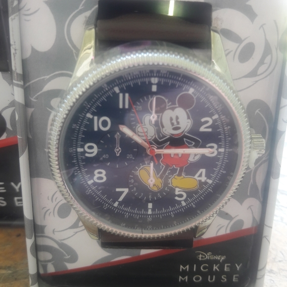 Disney Mickey Mouse Accutime Watch Brown Band NIB - Picture 2 of 5
